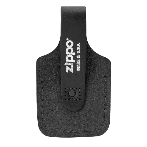 Pochette en Cuir Noir Zippo