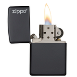 Briquet tempête Black Matte avec Logo Zippo allumé